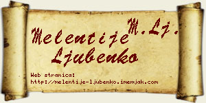 Melentije Ljubenko vizit kartica